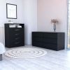 Tryon 2 Piece Bedroom Set, Drawer Dresser + Drawer Dresser, Black