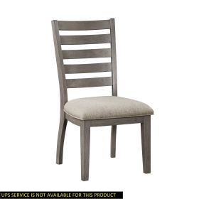 Gray Finish Side Chairs  Wooden Frame Ladder Back, 2pcs