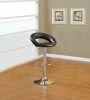 2ea Black Faux Leather Stool Adjustable Height Chairs Set of 2