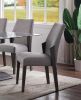 Bernice Side Chair (Set-2); Fabric; Gray Oak