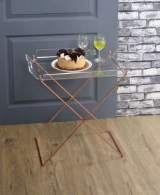 Cercie Tray Table in Clear Acrylic & Copper 98189