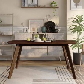 Walnut Finish Solid wood Mid-Century Modern Dining Table