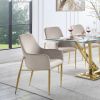 Barnard Side Chair (Set-2) Gray Velvet; Mirrored Gold Finish