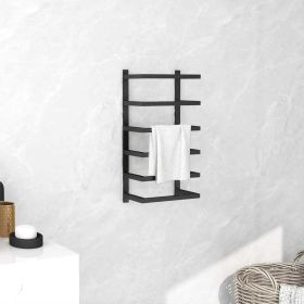 Towel Rack Black 9.4"x4.7"x18.9" Steel