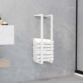 Towel Rack White 4.9"x4.9"x23.6" Steel