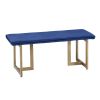 Blue Upholstered Velvet Bench