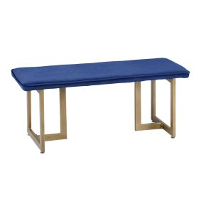 Blue Upholstered Velvet Bench