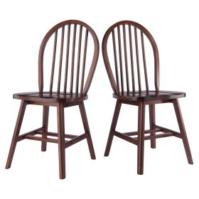 Windsor 2-Pc Chair Set; Walnut