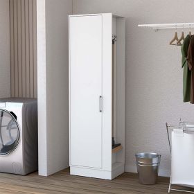 Storage Cabinet Manika, One Door and Shelves, White Finish