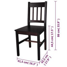 Dining Chairs 2 pcs Dark Brown Pinewood