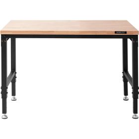 VEVOR Adjustable Workbench, 48" L X 24" W Garage Worktable with Universal Wheels, 28-39.5" Heights & 2000 LBS Load Capacity