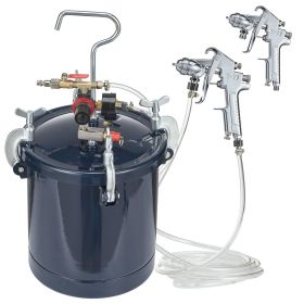 VEVOR Spray Paint Pressure Pot Tank, 10L/2.5gal Air Paint Pressure Pot, 1.5mm+4mm Two Nozzles Two Spray Paint Guns, 60PSI Max