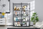 Black Modern Open Bookcase, 5 Tier Black Bookshelf