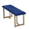 Blue Upholstered Velvet Bench