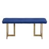 Blue Upholstered Velvet Bench