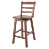 Scalera Ladder Back Swivel Seat Counter Stool; Walnut