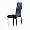 6pcs. Black minimalist dining chair, diamond grid pattern