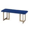 Blue Upholstered Velvet Bench