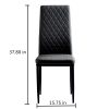 6pcs. Black minimalist dining chair, diamond grid pattern