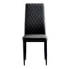 6pcs. Black minimalist dining chair, diamond grid pattern