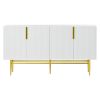 Modern 4-door Sideboard Gold Metal Handle Buffet Cabinet