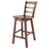 Scalera Ladder Back Swivel Seat Counter Stool; Walnut