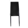 6pcs. Black minimalist dining chair, diamond grid pattern