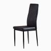 6pcs. Black minimalist dining chair, diamond grid pattern