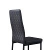 6pcs. Black minimalist dining chair, diamond grid pattern