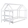 Twin House-Shaped Floor Bed - 2 Detachable Stands