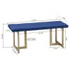 Blue Upholstered Velvet Bench