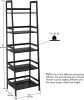 Black Modern Open Bookcase, 5 Tier Black Bookshelf