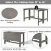 Extendable Dining Table with Drop Leaf for Small Places; Gray