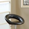 2ea Black Faux Leather Stool Adjustable Height Chairs Set of 2