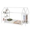 Twin House-Shaped Floor Bed - 2 Detachable Stands