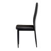 6pcs. Black minimalist dining chair, diamond grid pattern