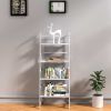 WTZ Book Shelf, White Bookshelf, Ladder Bookcase, 4 Tier Tall Book case for Bedroom, Living Room, Office MC-801