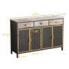 48" Wide 4 Doors Modern Sideboard with 3 Top Drawers