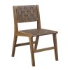 Oslo Faux Leather Woven Dining Chairs Set of 2