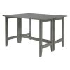 Extendable Dining Table with Drop Leaf for Small Places; Gray