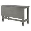 Extendable Dining Table with Drop Leaf for Small Places; Gray