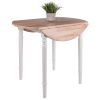 Sorella Round Drop Leaf Table; Natural and White