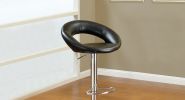 2ea Black Faux Leather Stool Adjustable Height Chairs Set of 2