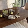 Walnut Finish Solid wood Mid-Century Modern Dining Table