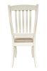 White Classic 2pcs Dining Chairs Set Rubberwood Beige Fabric