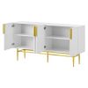 Modern 4-door Sideboard Gold Metal Handle Buffet Cabinet