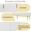 Modern 4-door Sideboard Gold Metal Handle Buffet Cabinet