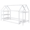 Twin House-Shaped Floor Bed - 2 Detachable Stands