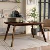 Walnut Finish Solid wood Mid-Century Modern Dining Table