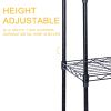 YSSOA Heavy Duty 6-Shelf Shelving with Wheels; with Hanging Hooks; Wire Shelving; Adjustable Storage Units; 17'' D x 11'' W x 63'' H; 6 Tier; Black